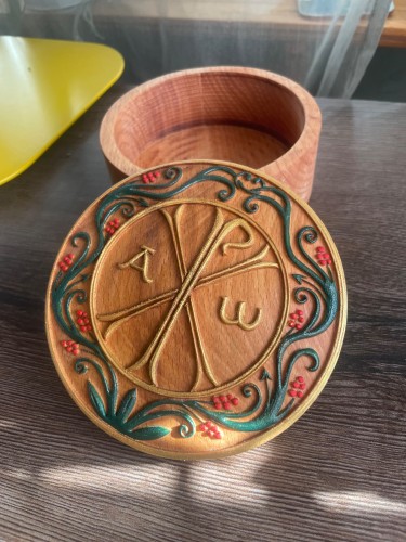 Christogram decorative box, Handicraft Marijana Djukic