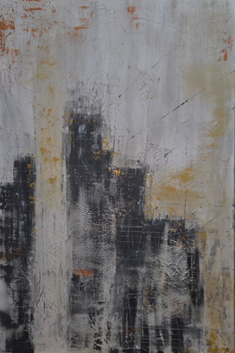 City in the fog, Painting La mia tela Studio