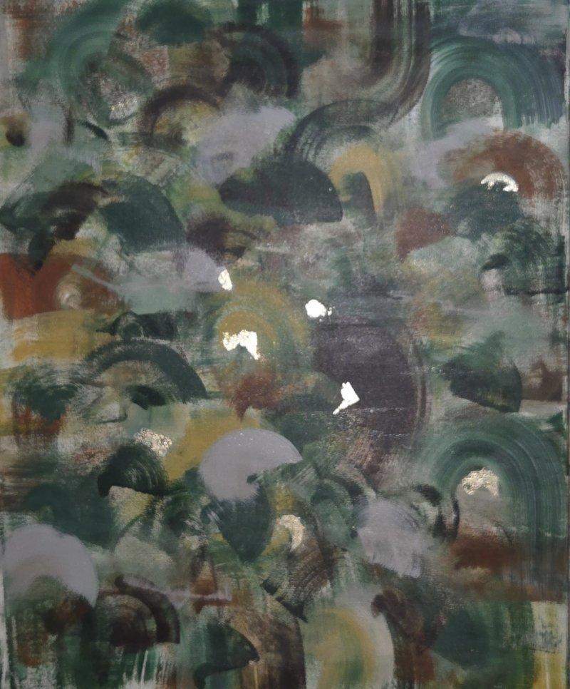 The rain is falling quietly, Painting La mia tela Studio
