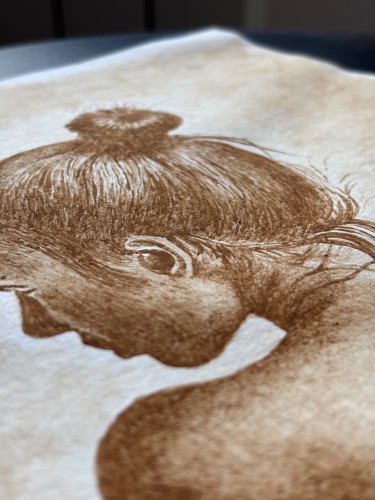 Coffee Painting, Girls back, Painting Jelena Malešević