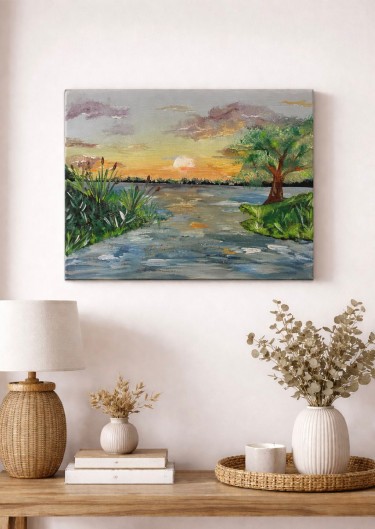 Sunset in the nature, Painting Aleksandra Ristivojevic