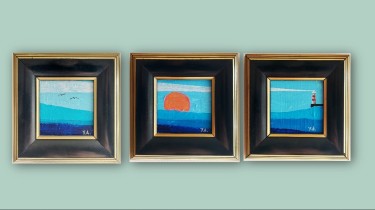 Blue triptych