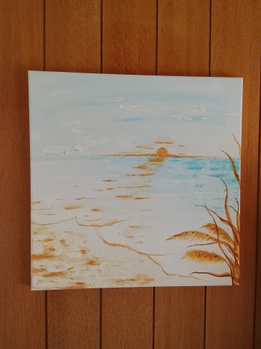 Whisper of the Golden Coast – 40x40 cm, Painting Nathan