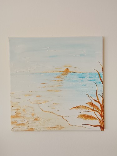 Whisper of the Golden Coast – 40x40 cm, Painting Nathan