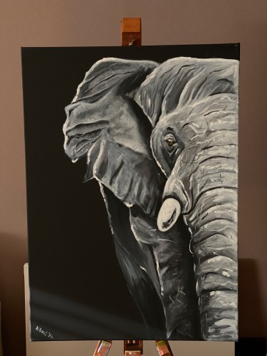 Blackwhite elephant, Painting Nataša Devčić