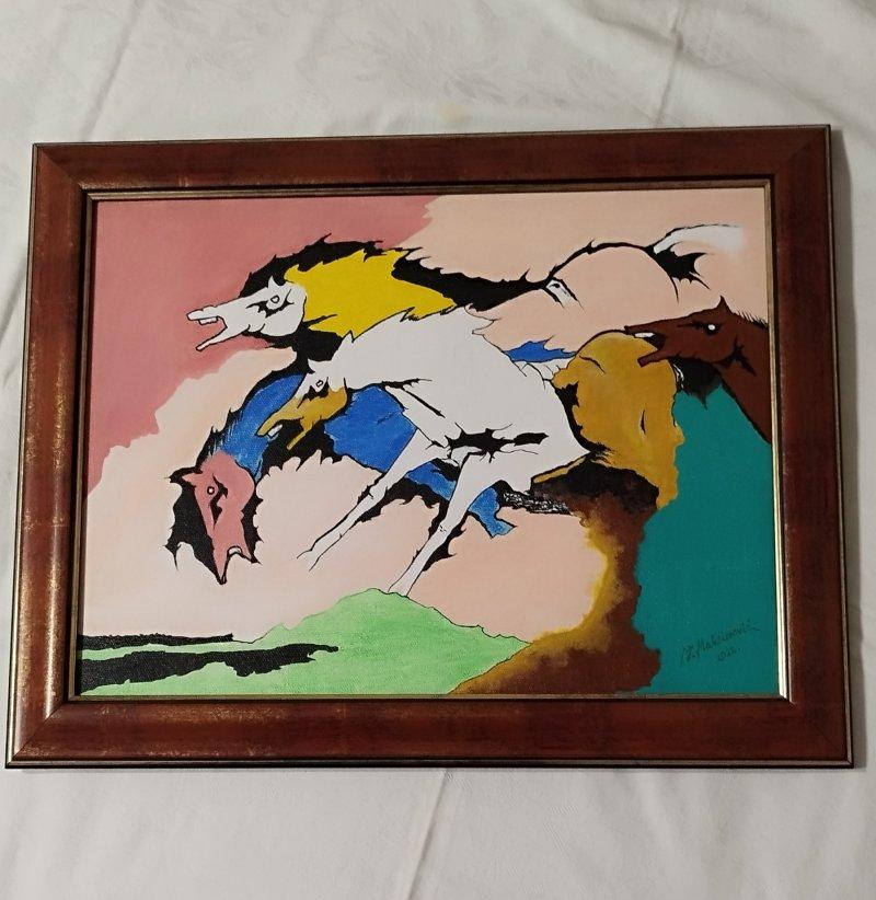 Horses, Painting Vladislav Maksimovic