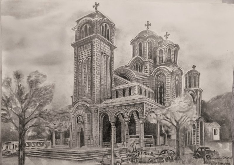 Saint Marks Church in Belgrade, Drawing Nataša  Lubarda