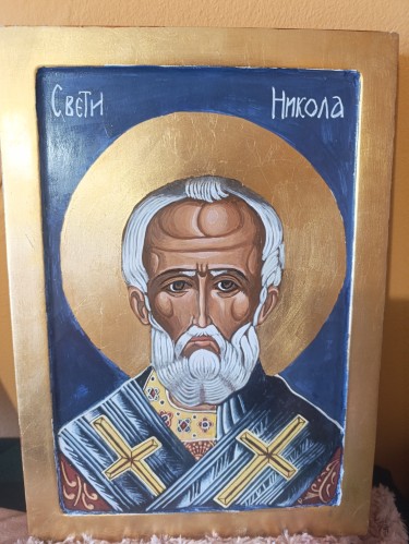 Icon of St Nicholas, Painting Sasa Lazarevic