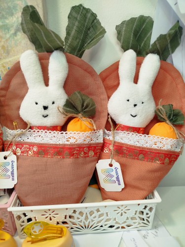 Easter set – Bunny in carrot with carrot pattern, Handicraft Milena Ivković