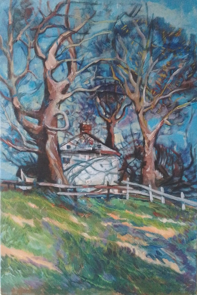 a cottage in the countryside, Painting Silvia Jelačić