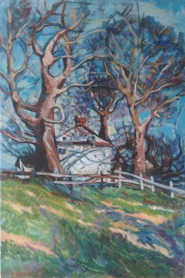a cottage in the countryside, Painting Silvia Jelačić