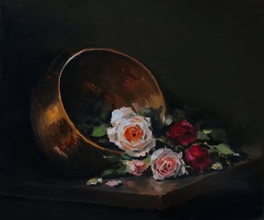 THE QUIET BETWEEN ROSES, Painting Valentina Cvetanovska