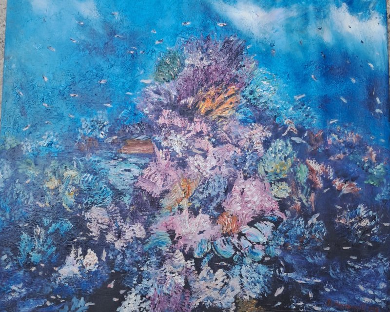 Living world in the sea, Painting Stankovic Dragoslava Dragica