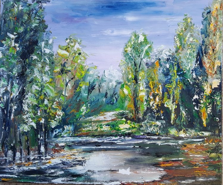 autumn landscape, Painting Stankovic Dragoslava Dragica