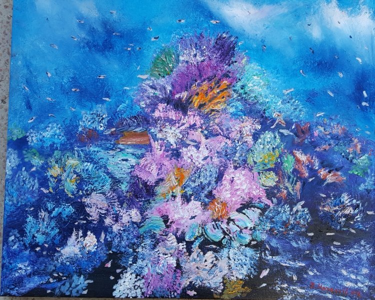 Living a world in the water, Painting Stankovic Dragoslava Dragica
