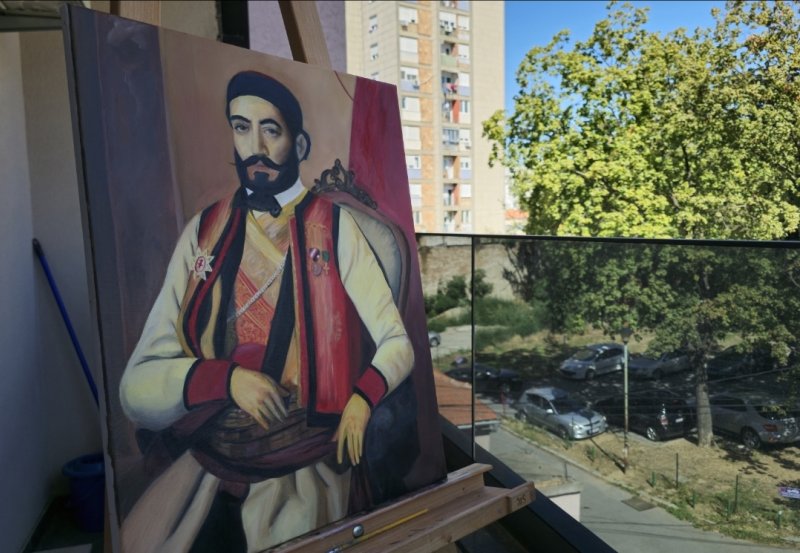 Njegoš portrait, Painting Bushetich