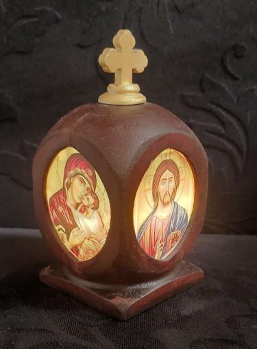 Creative wooden handicraft in the shape of a church dome