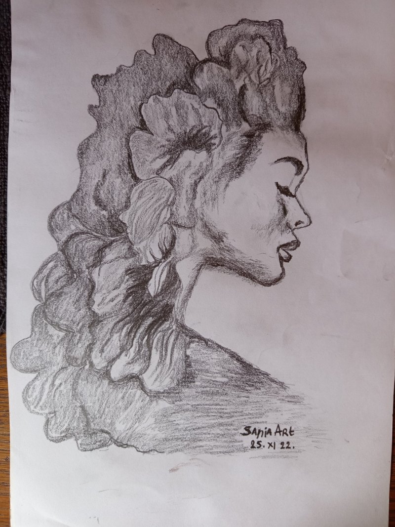 Girl Flower, Drawing Sanja Vasev