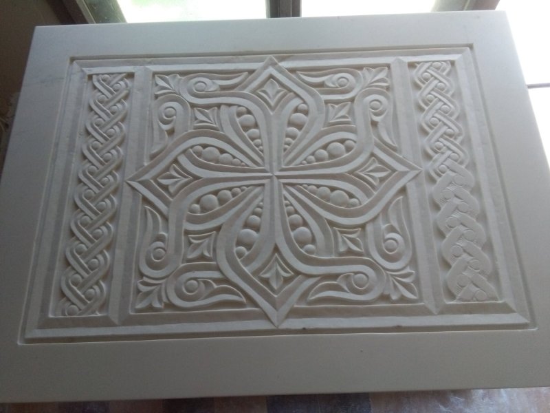 hand-carved marble rosette, Sculpture Sasa Kolbas