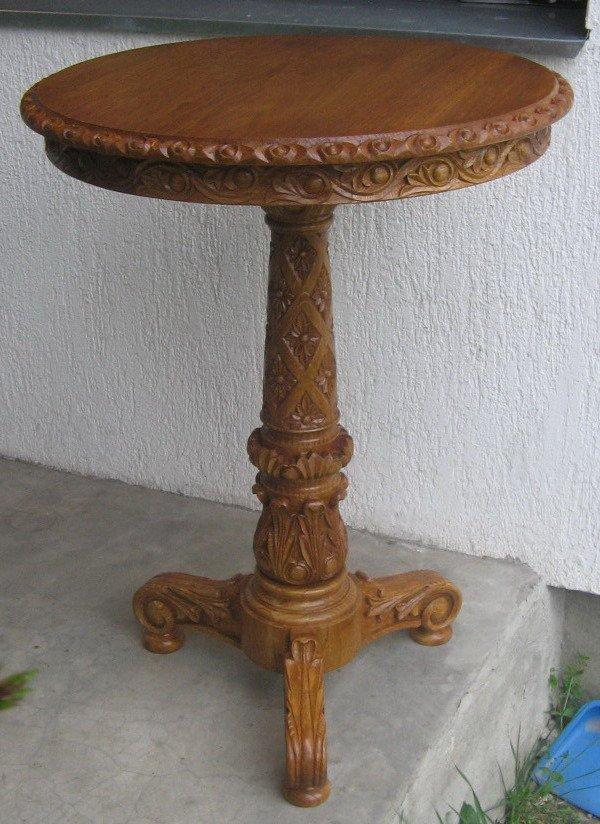 oak carved table, Carving Sasa Kolbas