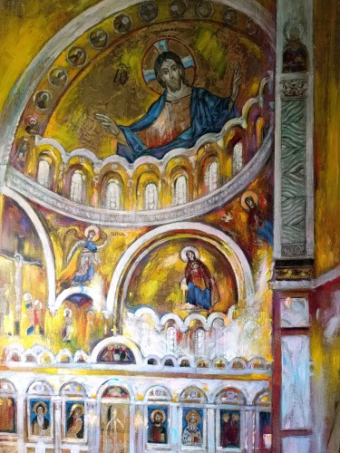 Interior of the Orthodox Church, Painting Kristina Fedorova