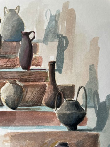 Pots on the stairs, Painting Marko Kraguljac