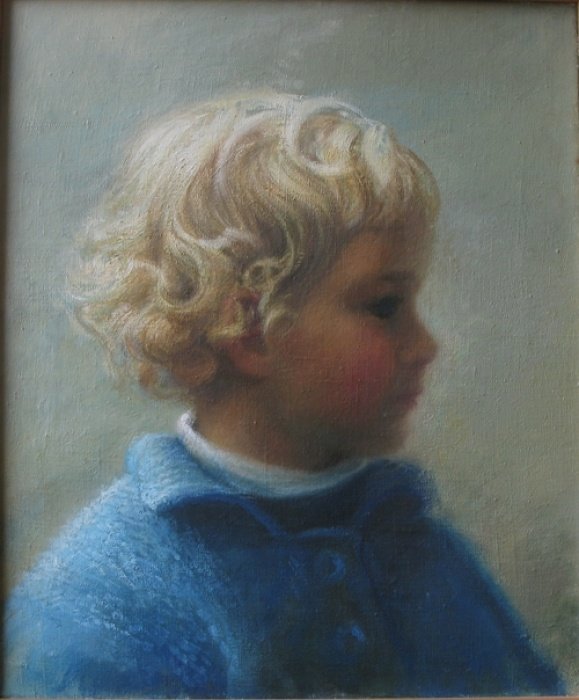 Milica blue profail, Painting Knezevic Marija