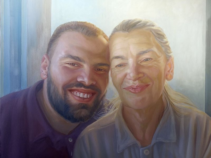 Mother and son, Painting Knezevic Marija