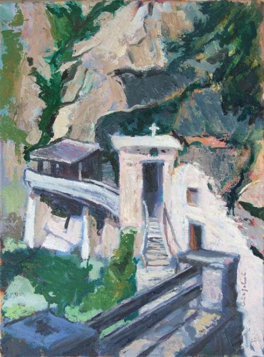 Hermitage in the rock, Painting Stojović Zoran