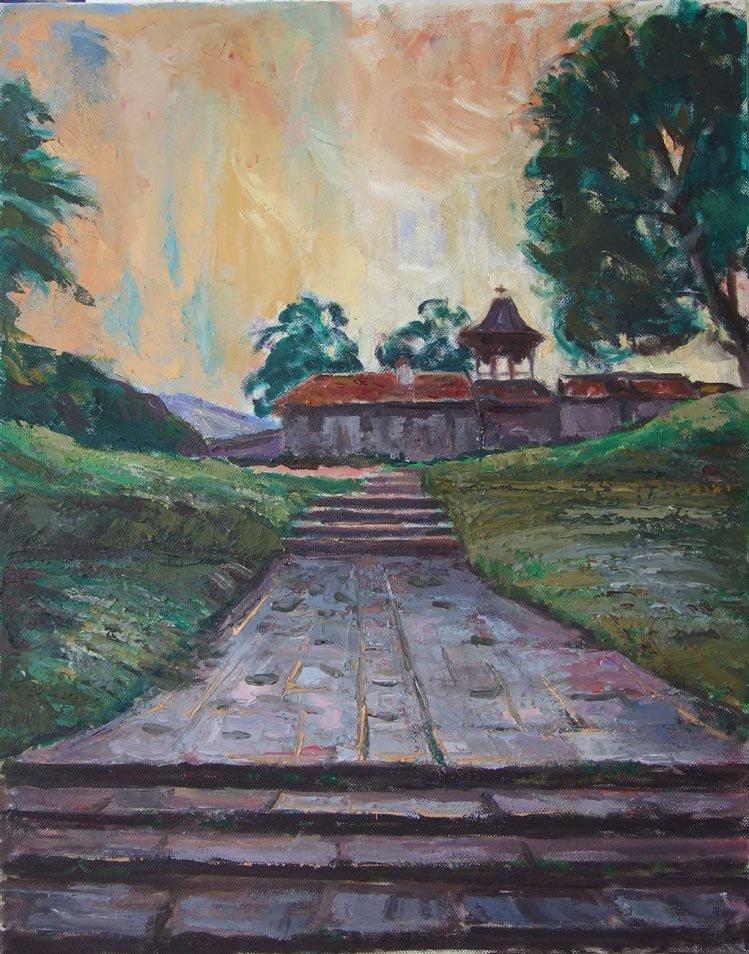 Dawn in Studenica, Painting Stojović Zoran