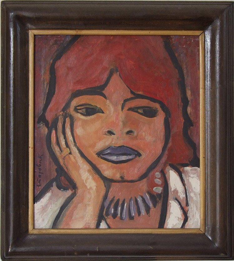 Portrait of young girl, Painting Stojović Zoran