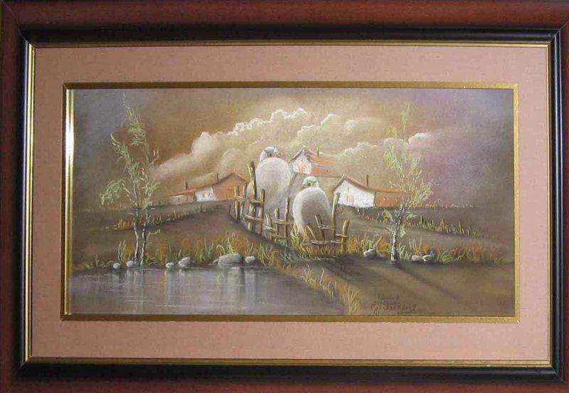 At the Lake, Painting Stojanovic Srba Bos