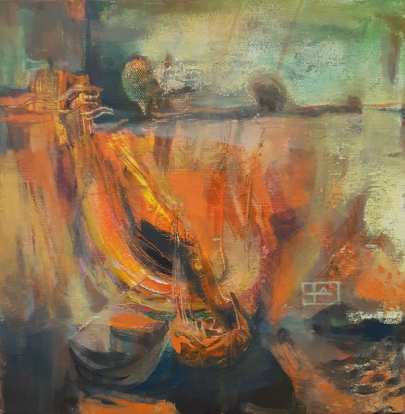 The ship, Painting Dimitrijević Jadranka