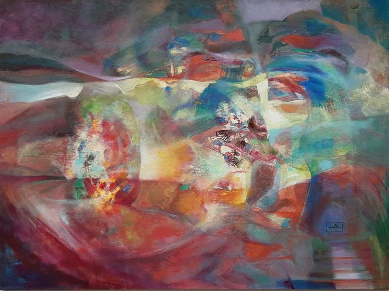 Butterfly flight, Painting Dimitrijević Jadranka