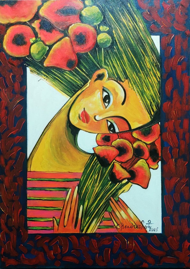 Crveni makovi, Painting Velickovic Snezana
