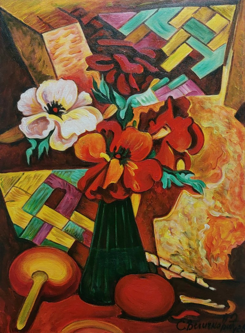 Crvene dalije, Painting Velickovic Snezana