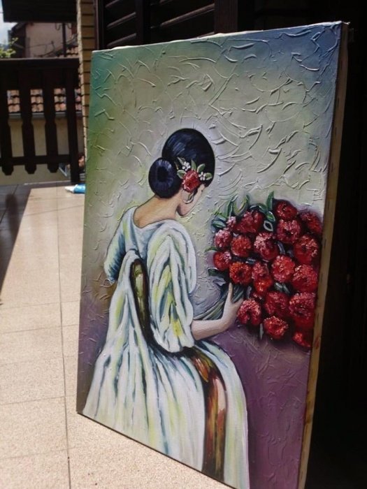 Autoportret sa bozurima, Painting Velickovic Snezana