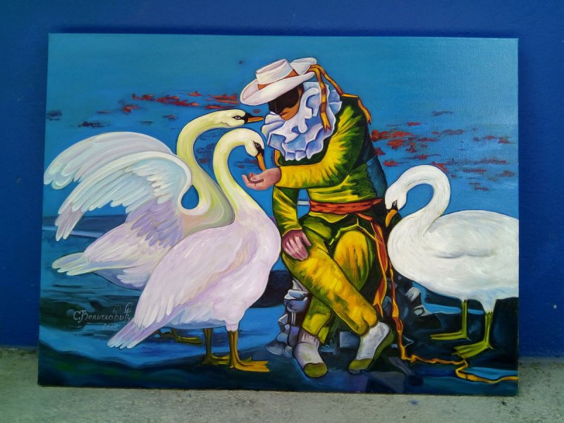 SNIZENO Dobar vetar ,bele ptice moje mladosti, Painting Velickovic Snezana