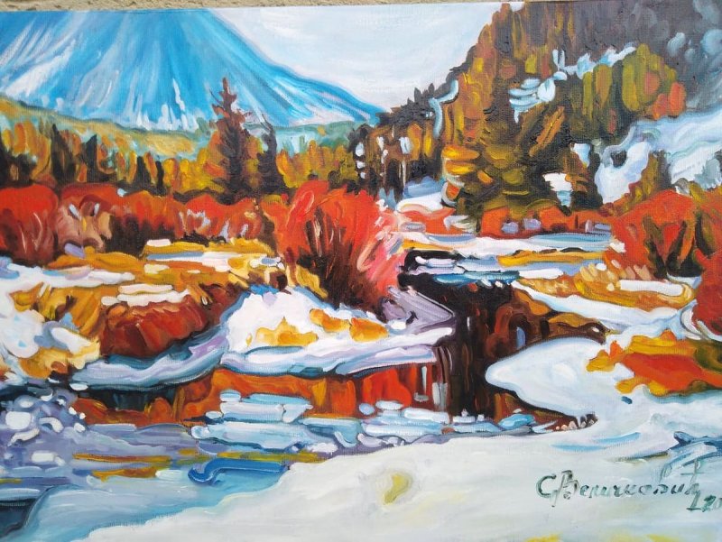 Zima u bojama proleca, Painting Velickovic Snezana