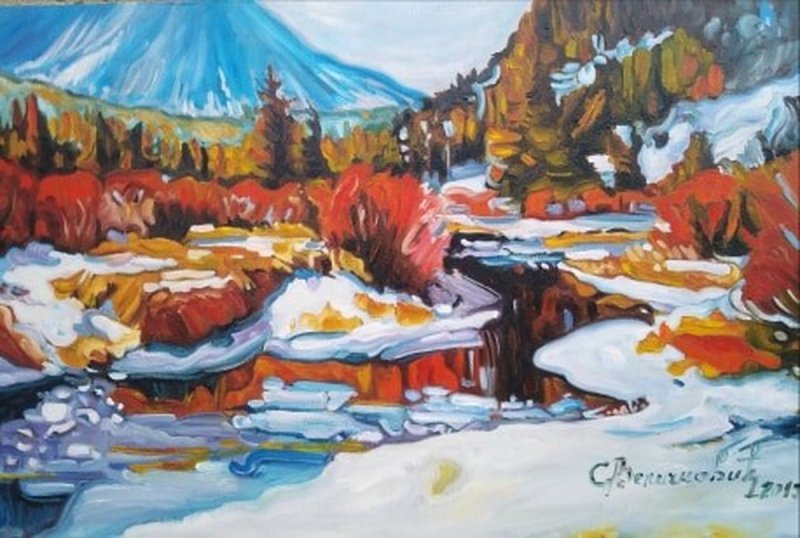 Zima u bojama proleca, Painting Velickovic Snezana