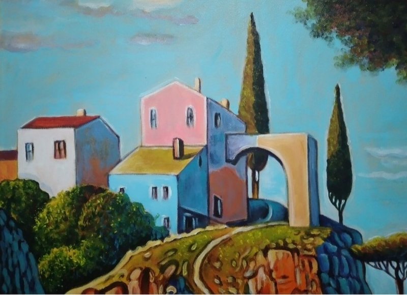 Mediteran III, Painting Velickovic Snezana