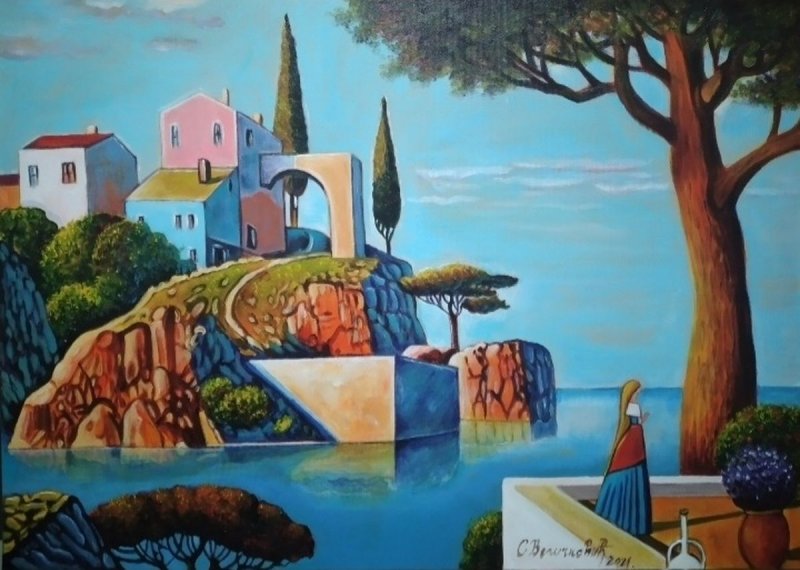 Mediteran III, Painting Velickovic Snezana