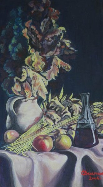 Christmas celebration, Painting Velickovic Snezana
