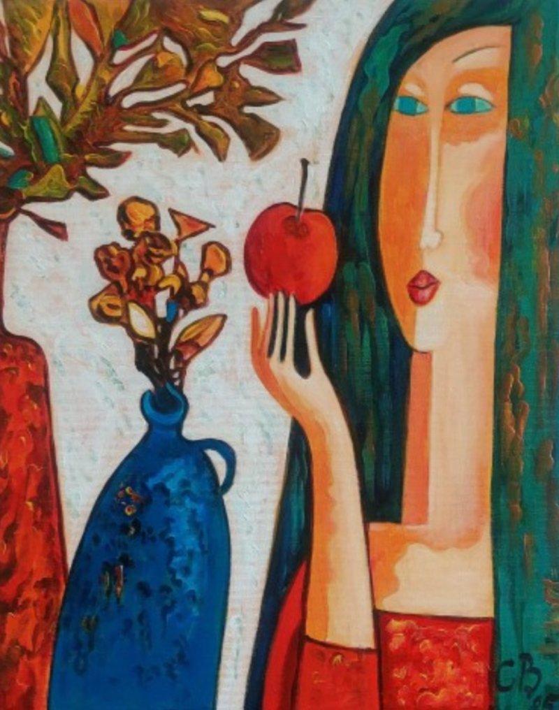 Crvena jabuka, Painting Velickovic Snezana