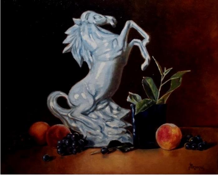 Konj od porcelana i voce, Slika Mesaroš Joži