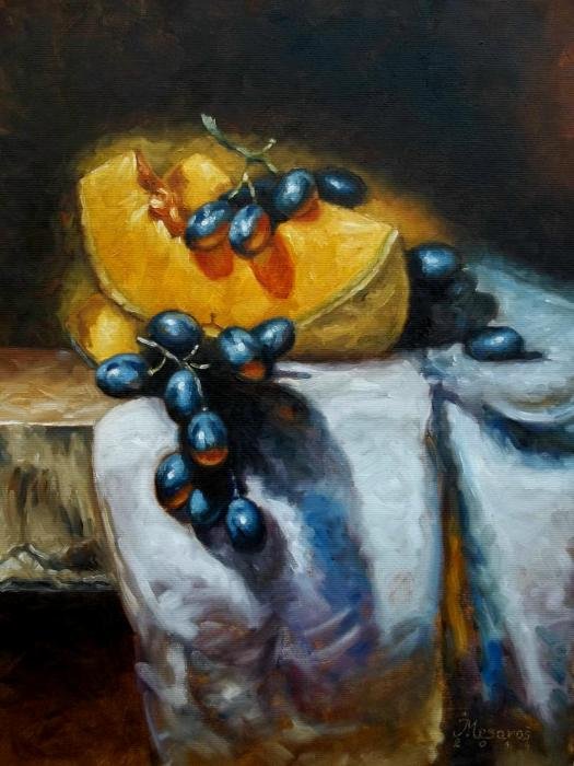 Pumpkin and grapes, Painting Mesaroš Joži