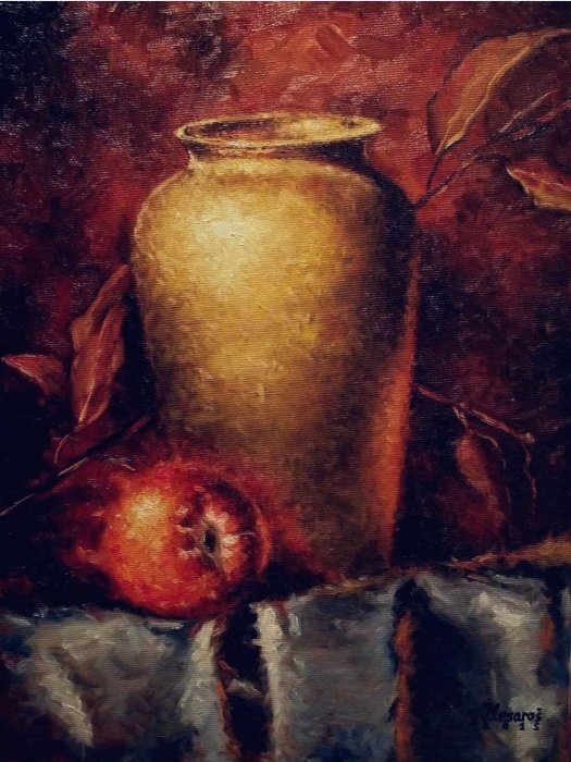 Nectarine and gold cup