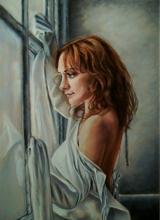 On the window, Painting Mesaroš Joži