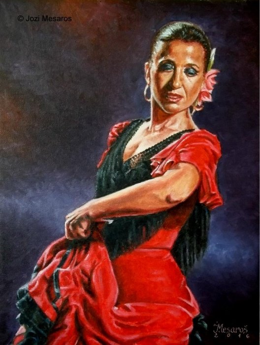 Flamenco dancer, Painting Mesaroš Joži
