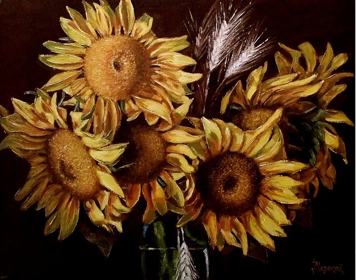 Sunflowers, Painting Mesaroš Joži